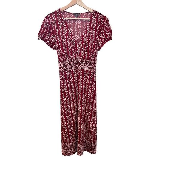 Apt. 9 stretch just past knee wrap front dress size L - Picture 1 of 6